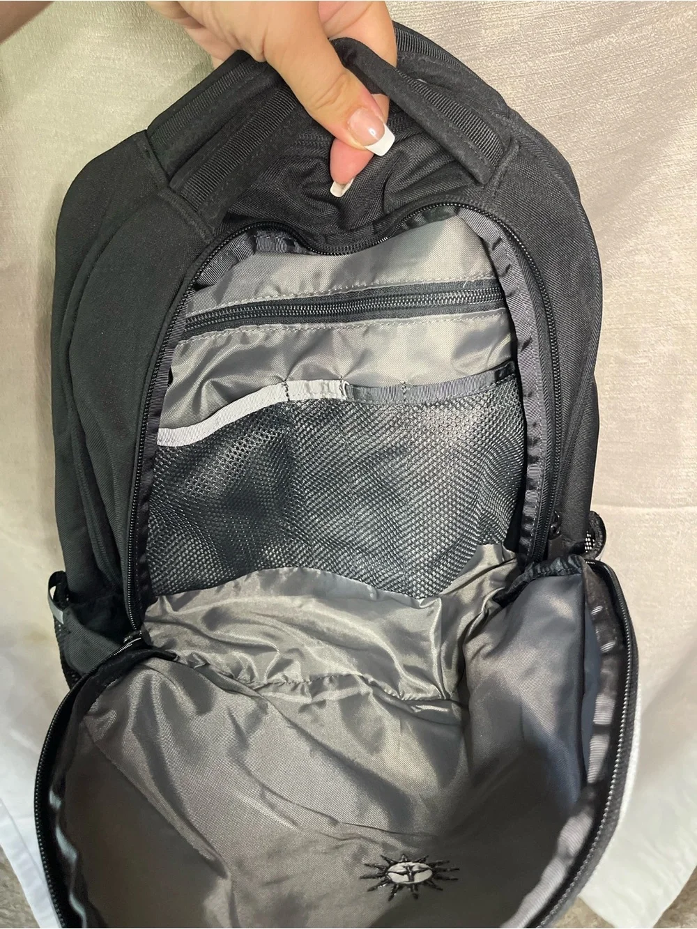 Stalwart The North Face Gray and Black Laptop Backpack with Logo